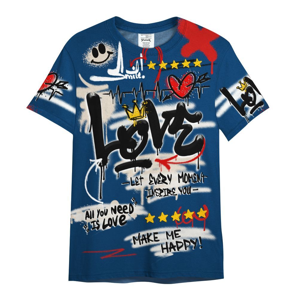 Shirt To Match Retro Rare Air 11s - Happy Love Beats Graffiti Streetwear All Over Print