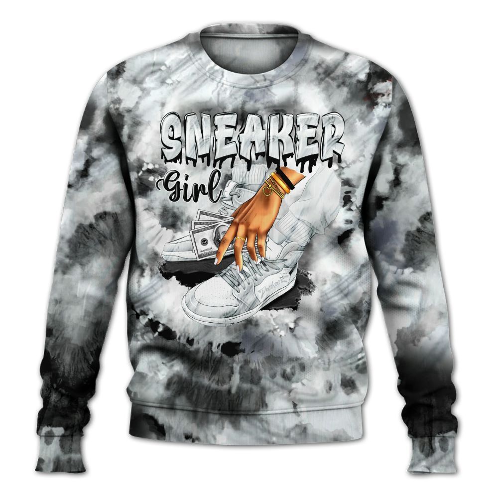 Sweatshirt To Match Air Foamposite Jin Kazama - SNEAKER Girl Money Drip Tie Dye All Over Print