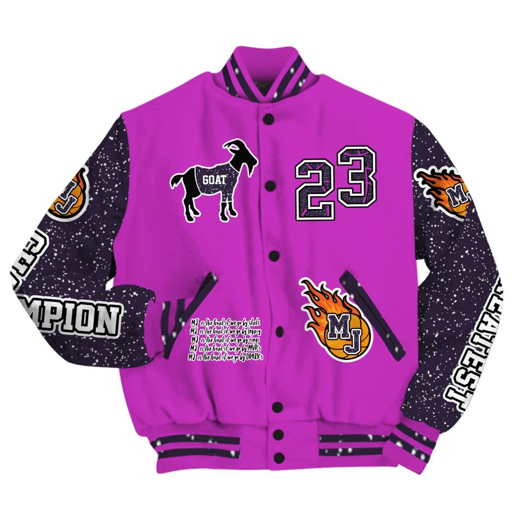 Varsity Jacket To Match Ja 2 Staregazer - 23 G.0.A.T Jump Up Basketball All Over Print
