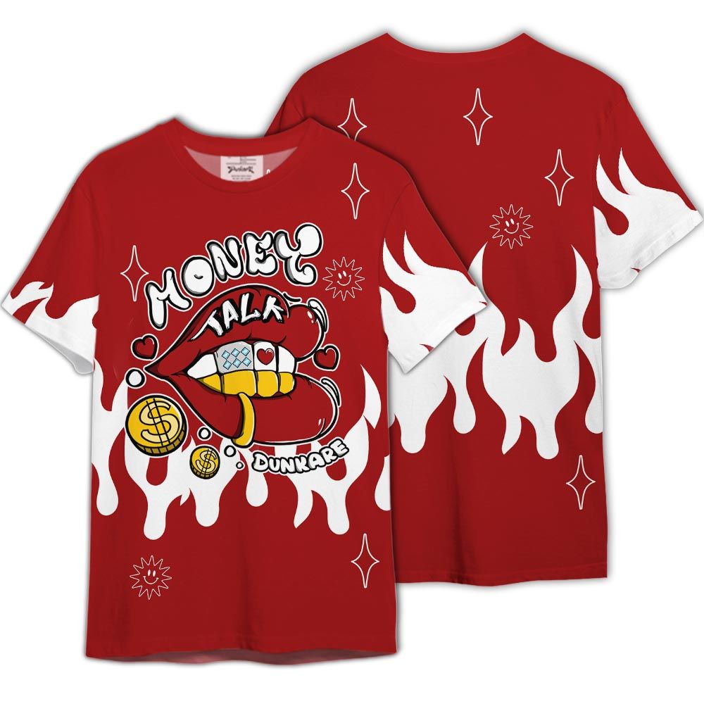 Shirt To Match Red Taxi 12s - Graphic Money Talk Shirt Red Taxi 12s Outfit