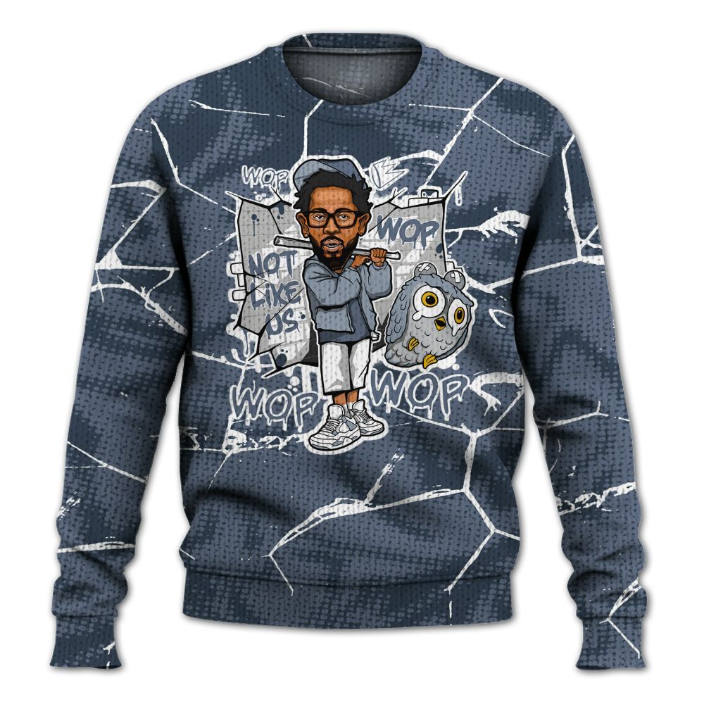 Knitted Sweater To Match Low Diffused Blue 11s - None Like ComptonCity Graphic Crack