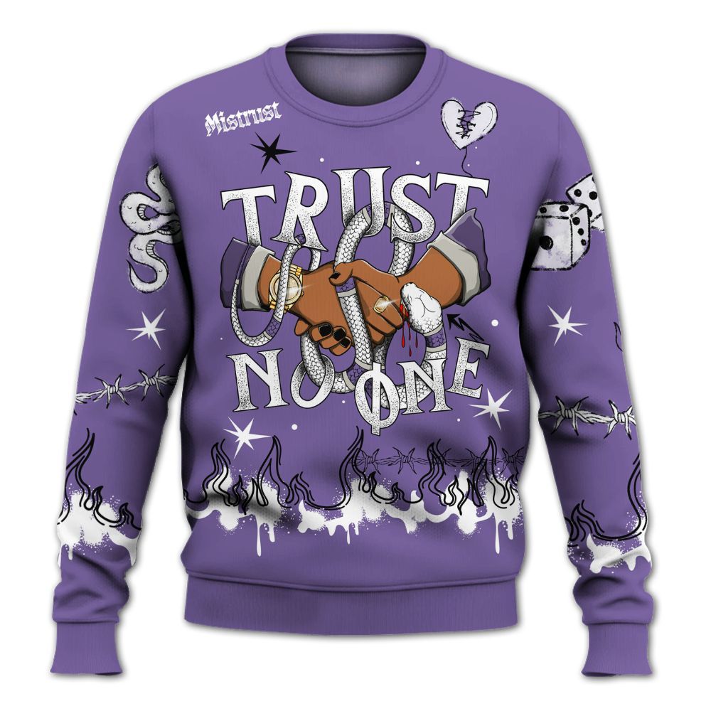 Sweatshirt To Match Dunk Low Black Raspberry - Trust No One Snake-Bite Doodle Crayon All Over Print