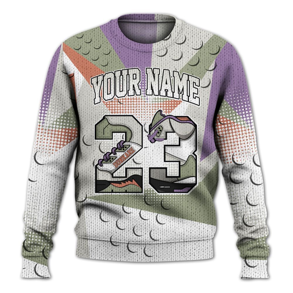 Dunkare Dunk Low Floral Swoosh 2025 Shirt, Poly Custom Name Number 23 5s Knitted Sweater