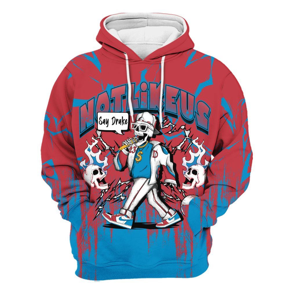 Hoodie To Match High OG University Red Dark Powder Blue 1s - Don't Like Us All Over Print