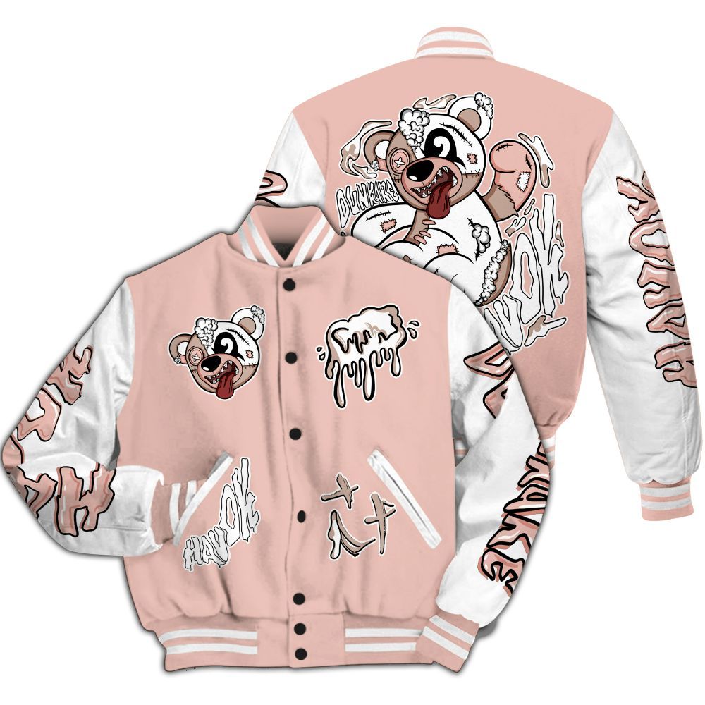 Varsity Jacket To Match Dunk Low Pink Velvet - Havok Bear All Over Print