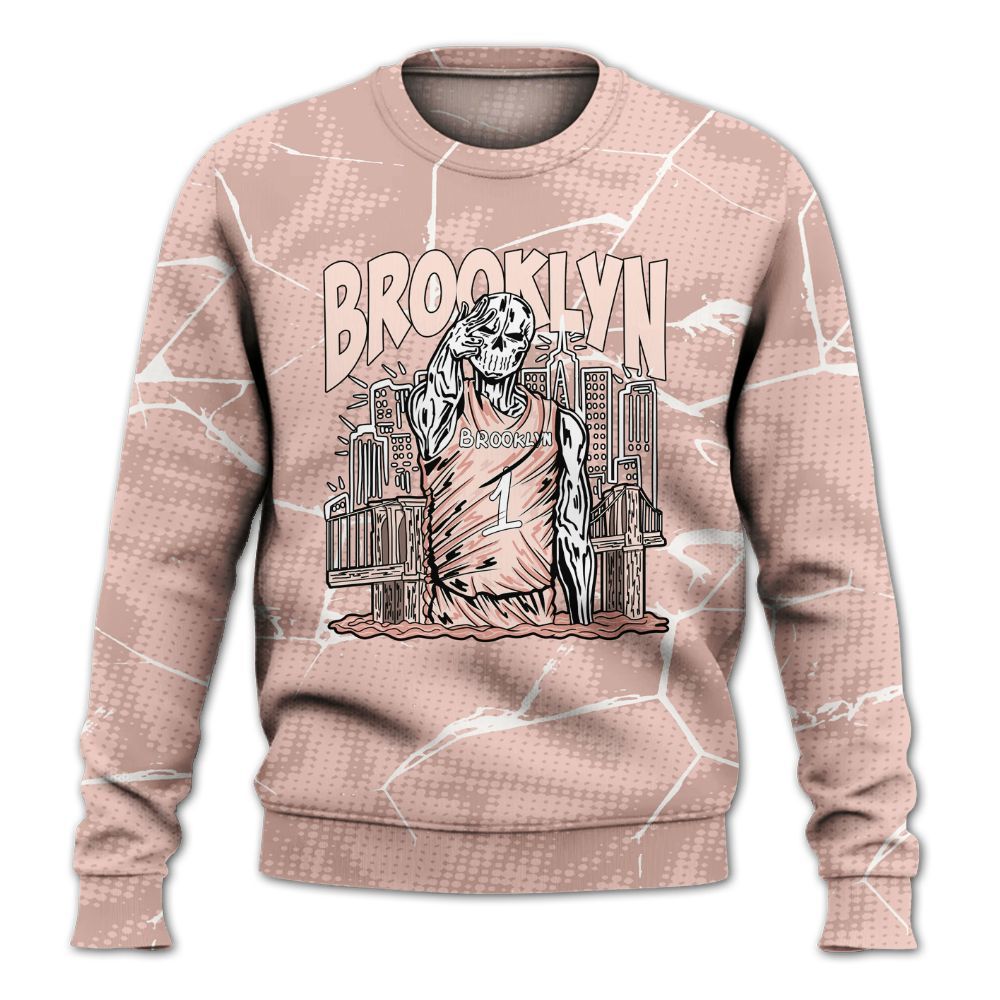 Sweatshirt To Match Low Legend Pink 11s - Brooklyn's Skeleton Crack All Over Print