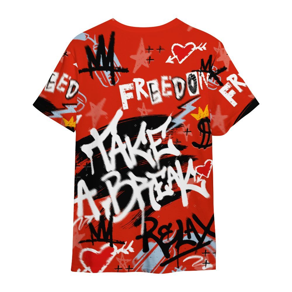 Shirt To Match Retro Cherry 11s - Take Break Freedom Graffiti Streetwear All Over Print