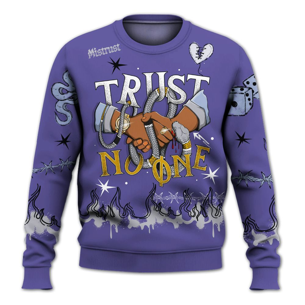 Sweatshirt To Match Lakeshow 4s - Trust No One Snake-Bite Doodle Crayon All Over Print