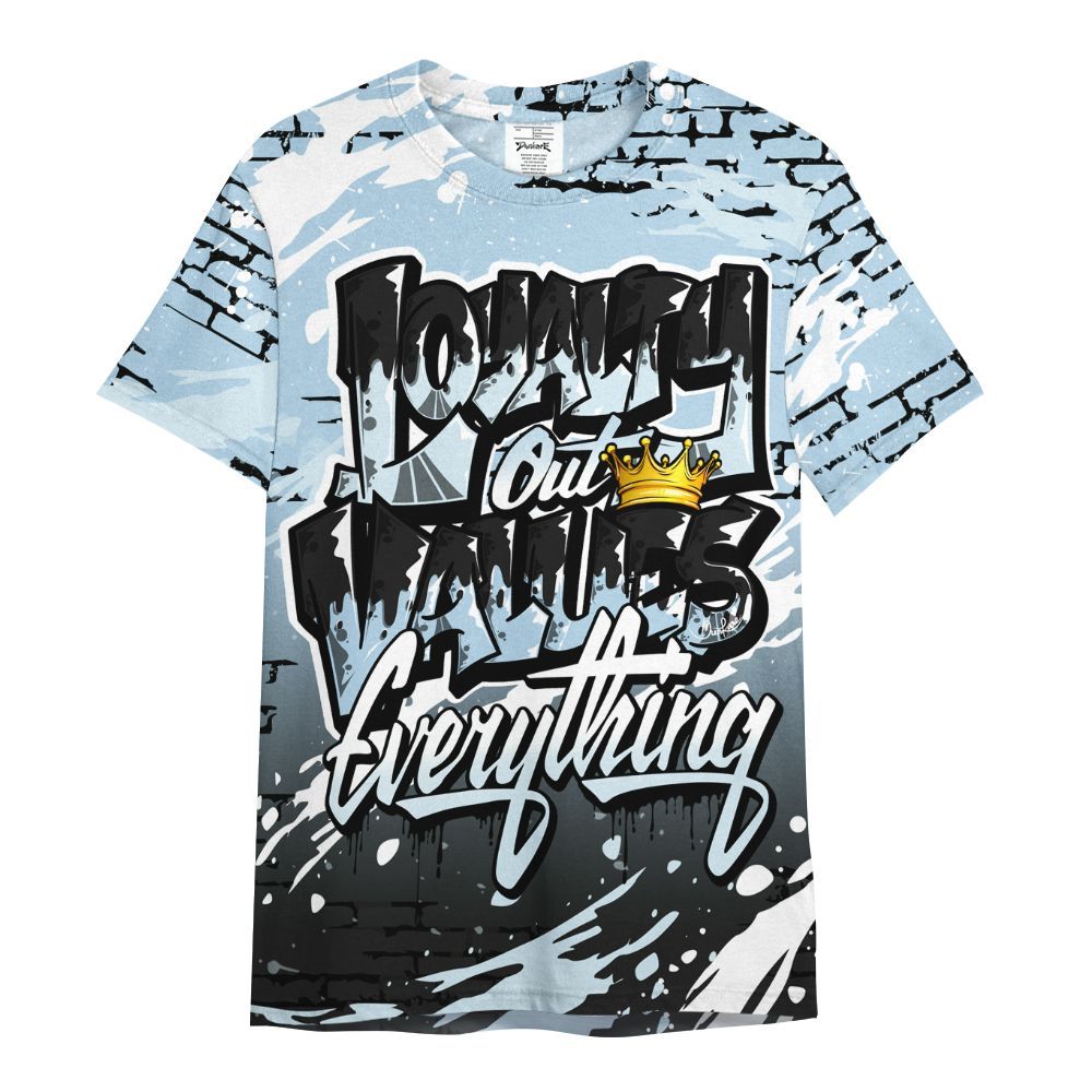 Shirt To Match Foamposite One Psychic Blue - Values Of Loyalty Drip All Over Print