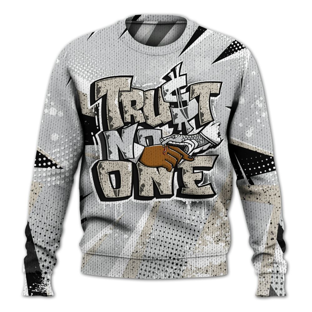 Knitted Sweater To Match Metallic Silver 2024 5s - Poly Trust No One Dripping