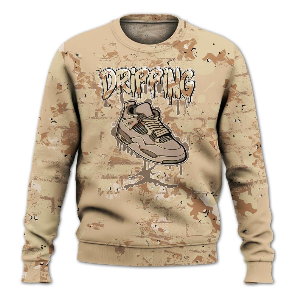 Sweatshirt To Match Desert Camo 3s - Dripping Shoe 4S Graphic Street Art All Over Print