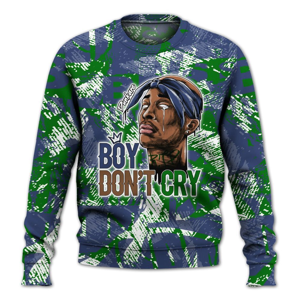 Sweatshirt To Match Midnight Navy 13s - Boiz Ain't Cry Unique Abstract All Over Print