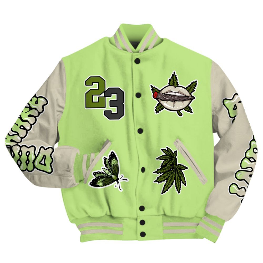 Varsity Jacket To Match Air Max Stussy Action Green - Bluntz Unique All Over Print