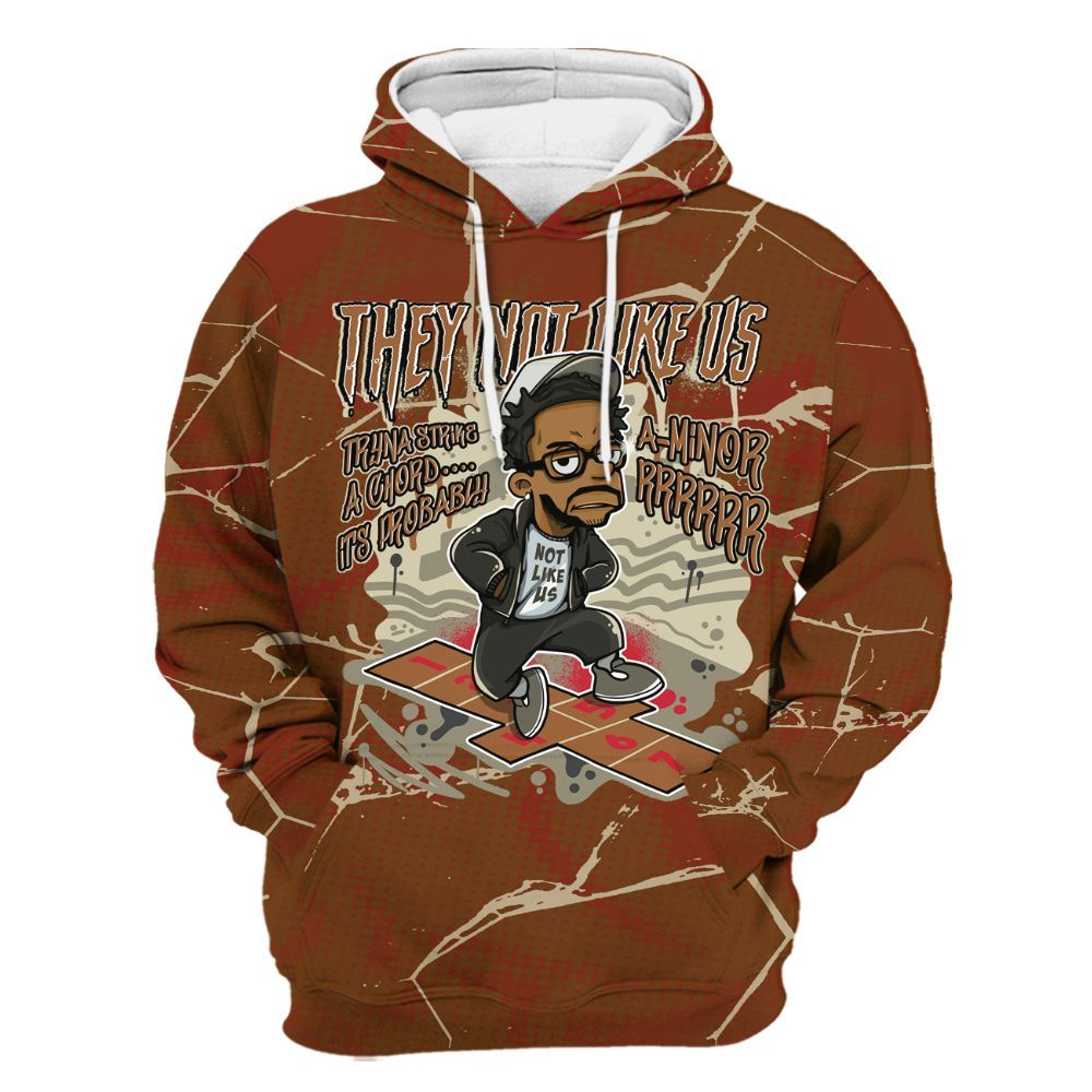 Hoodie To Match Archaeo Brown 5s - Hopscotch Dislike Us Graphic Crack All Over Print