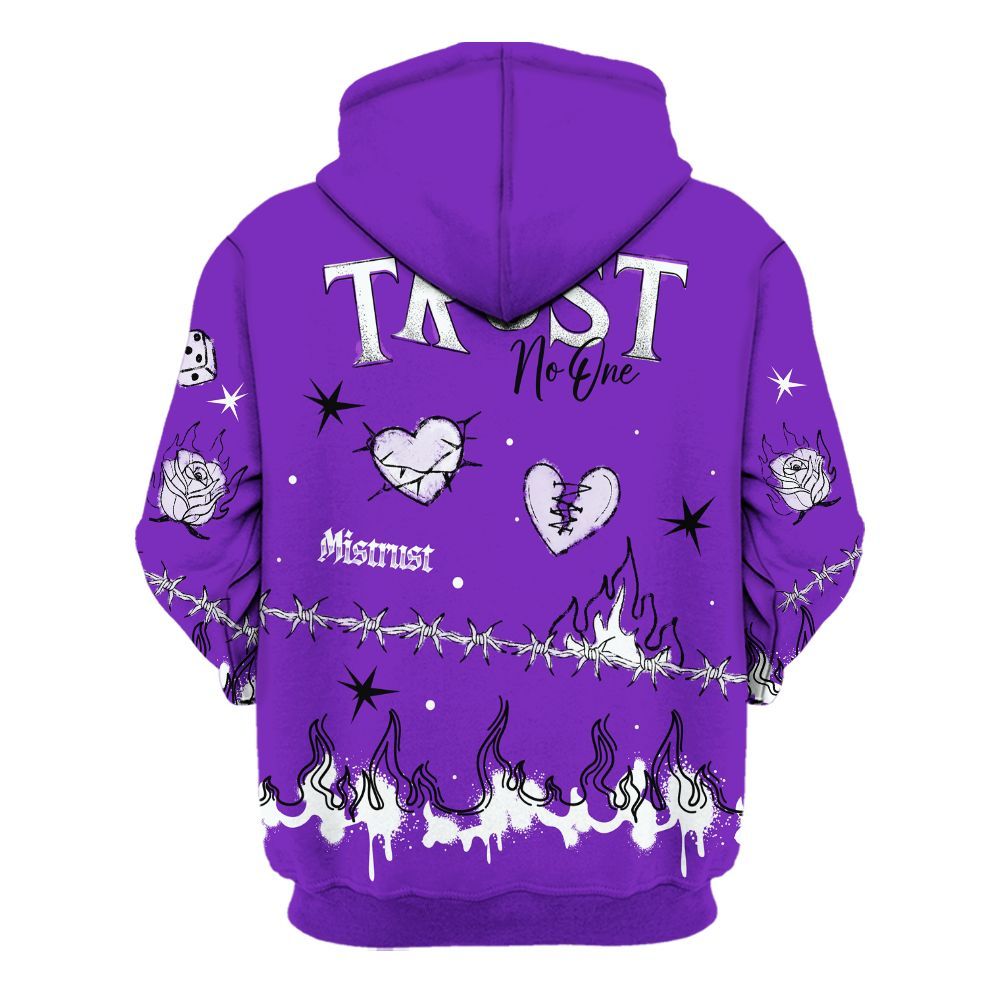 Hoodie To Match Retro Dark Iris 3s - Trust No One Snake-Bite Doodle Crayon All Over Print