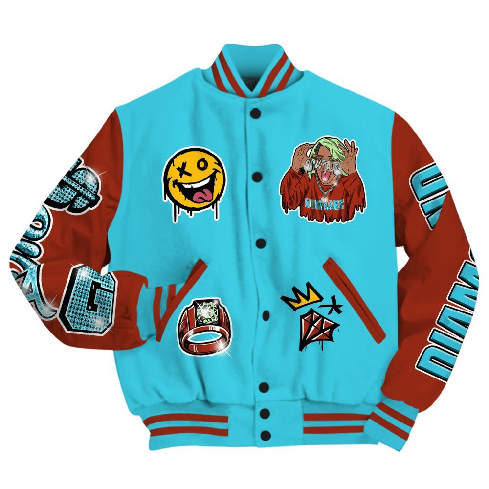 Varsity Jacket To Match SB Dunk Di'Orr Greenwood - Pressures Makes Varsity Jacket To Match All Over Print