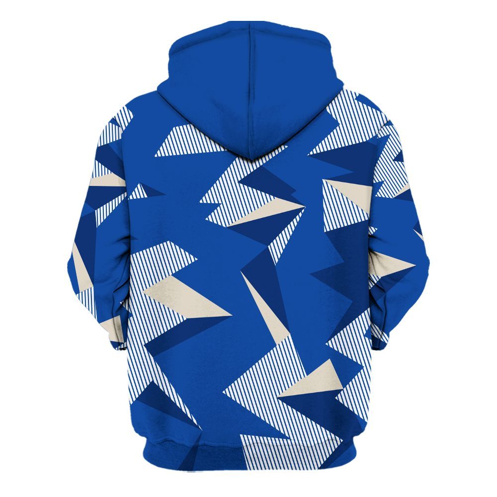 Hoodie To Match Low Game Royal 1s - Geometric Camouflage Pattern All Over Print