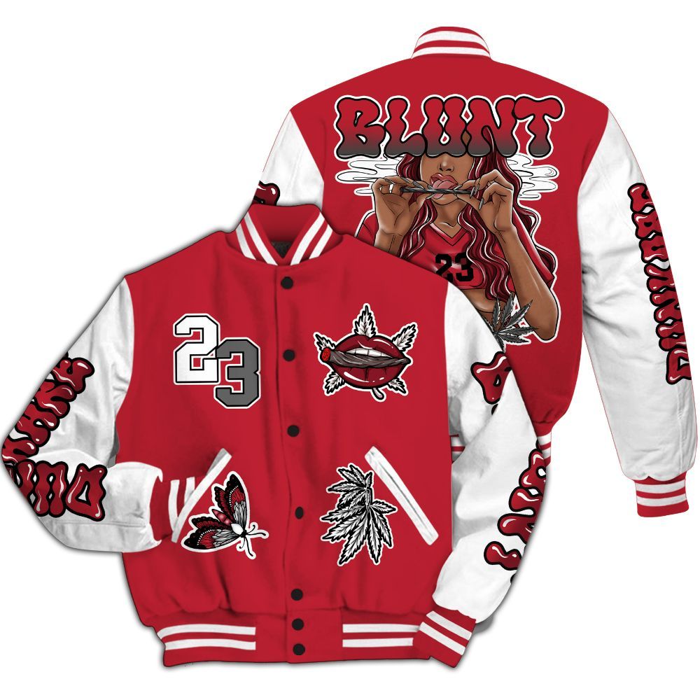 Varsity Jacket To Match Red Flint 13s - Bluntz Unique All Over Print