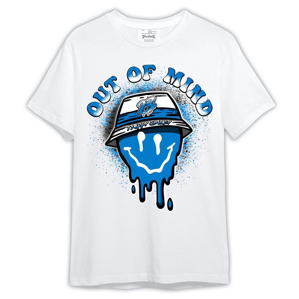 Shirt To Match Industrial Blue 4s - Trippy Smiley Military Blue 4s Shirt Outfit