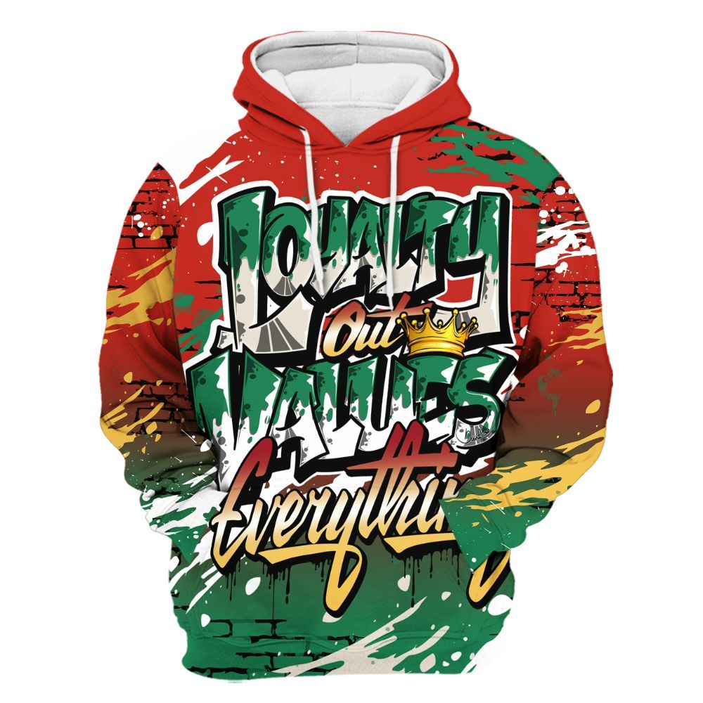 Hoodie To Match Retro El Vuelo 3s Shirt, Values Of Loyalty Drip All Over Print