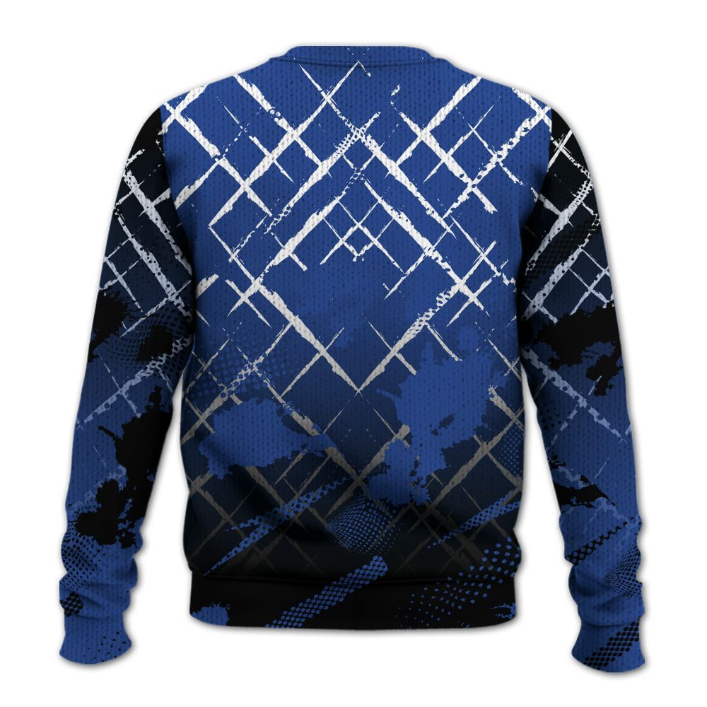 Knitted Sweater To Match Retro Hyper Royal 13s - Halftone Stand Business Dripping