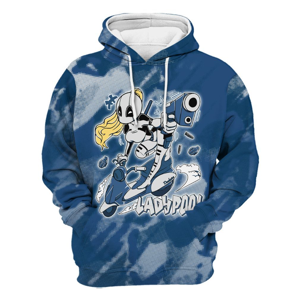 Hoodie To Match High OG Midnight Navy 1s - Lady Pool Cartoon Abstract Halftone All Over Print