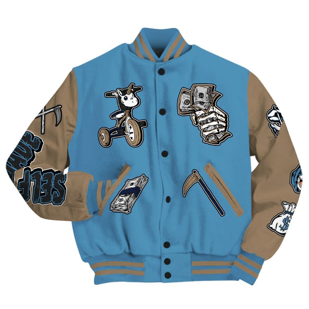 Varsity Jacket To Match Air Force 1 Stash - Self Make Skeleton All Over Print
