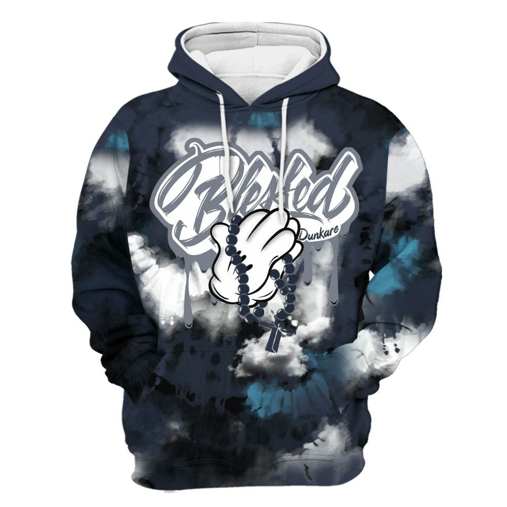 Hoodie To Match Retro Obsidian 13s - God Blessed Tie Dye All Over Print