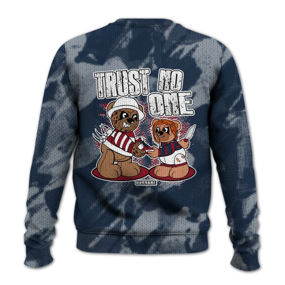 Knitted Sweater To Match Retro Olympic 6s - Trust No One Bear Abstract Halftone