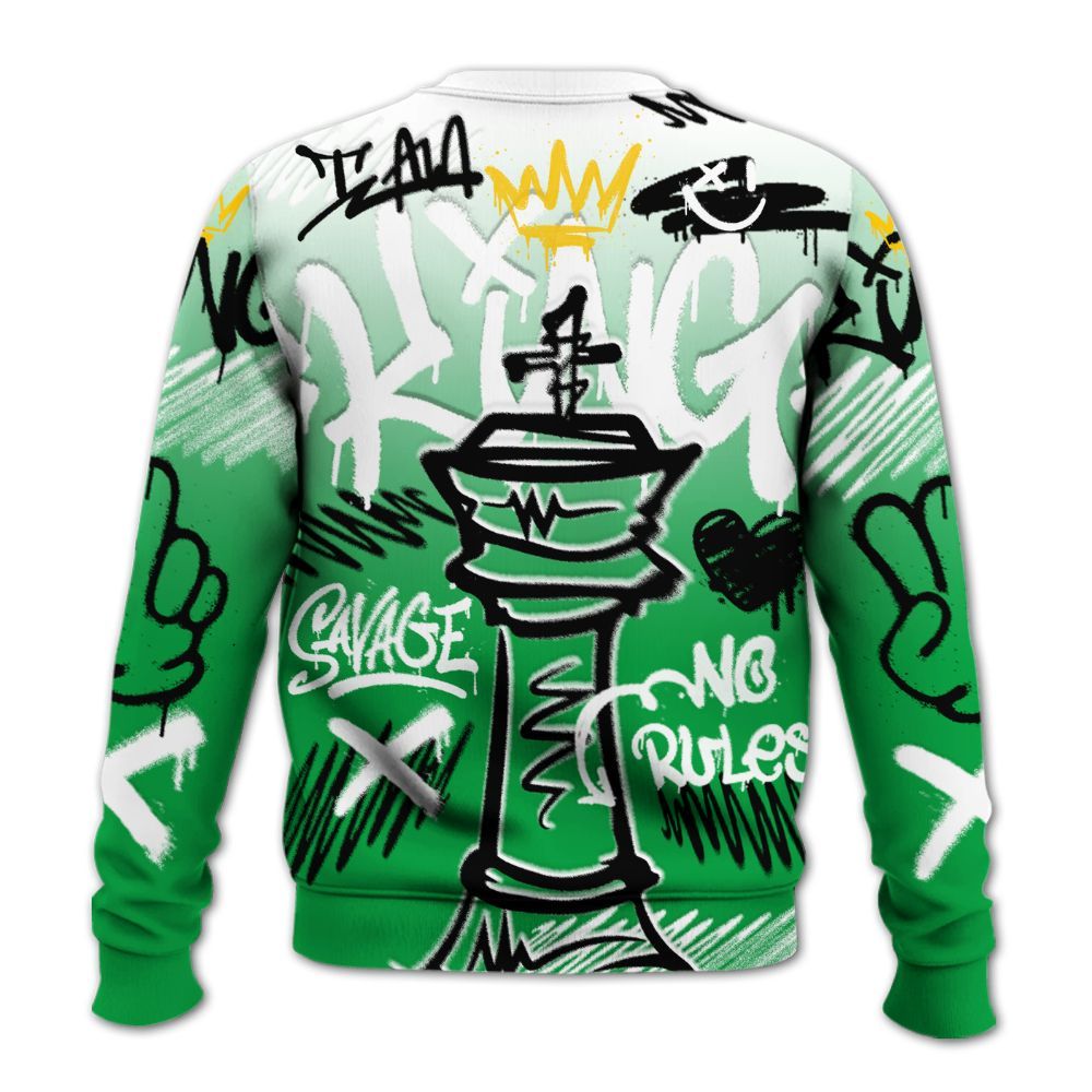 Sweatshirt To Match Low Lucky Green 1s - Street King Chess Streetwear All Over Print