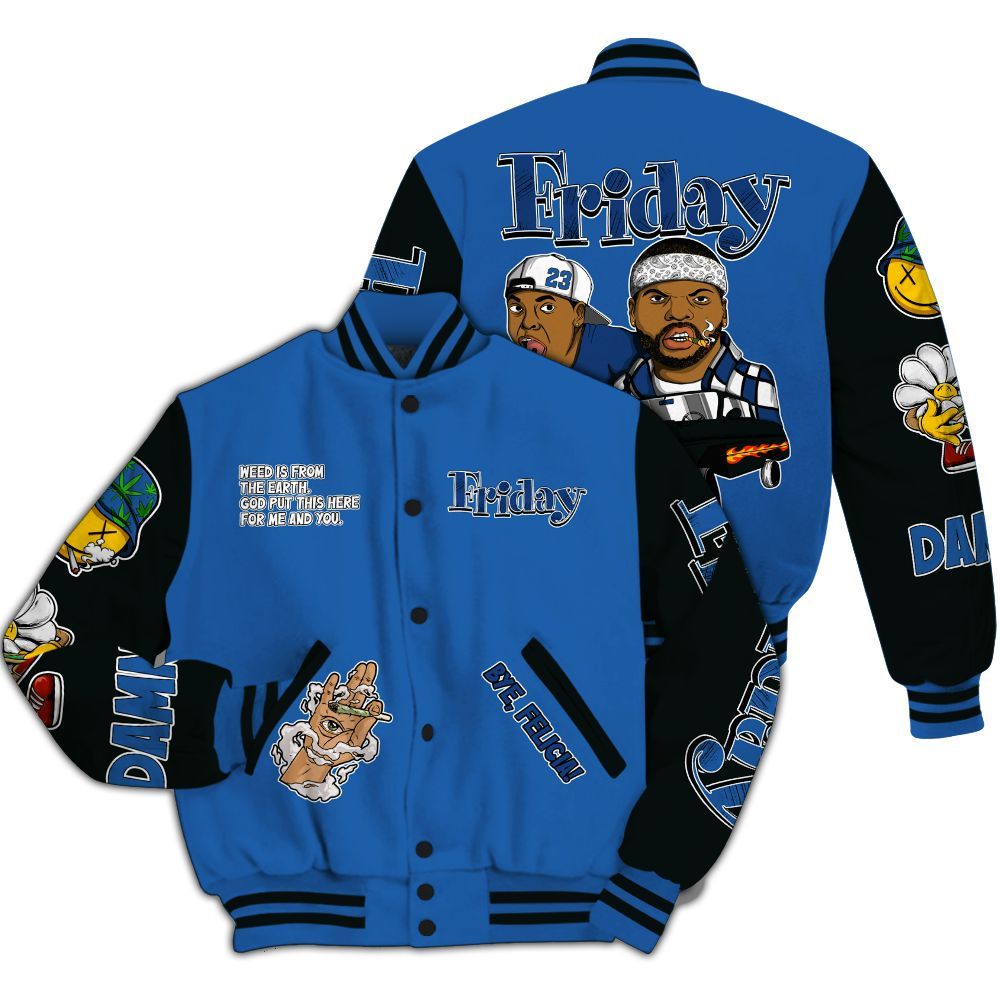Varsity Jacket To Match Brave Blue 13s - Friday Sneaker Stress Style All Over Print