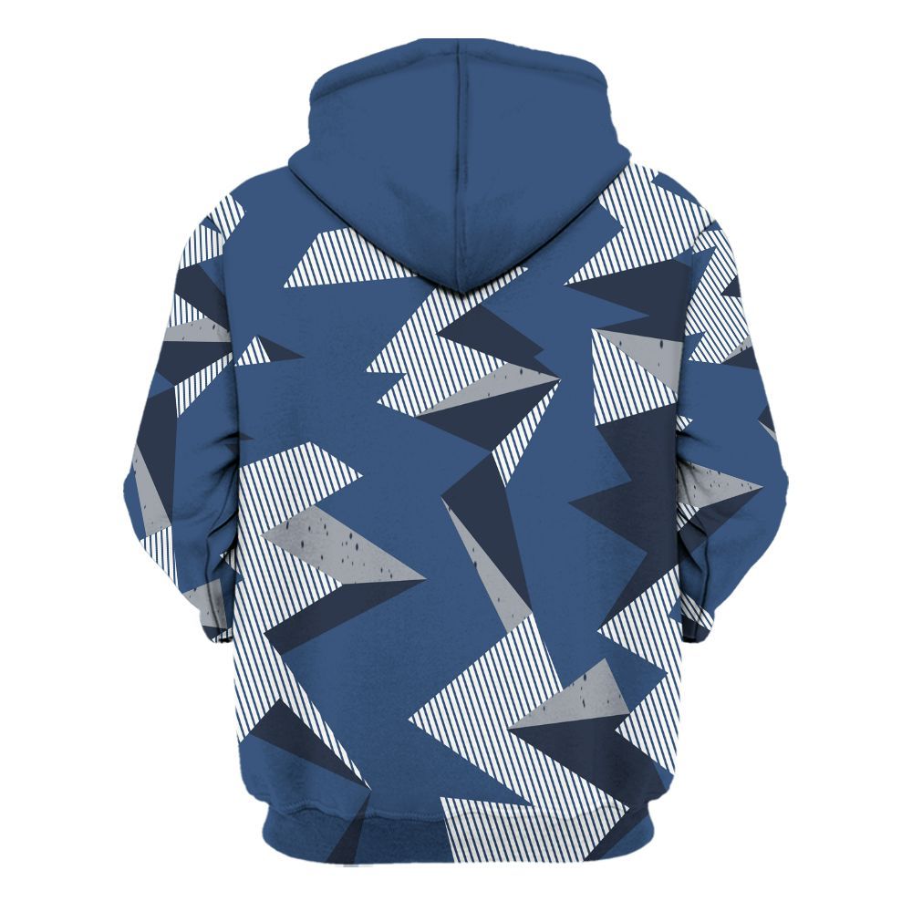 Hoodie To Match Midnight Navy 4s - Geometric Camouflage Pattern All Over Print