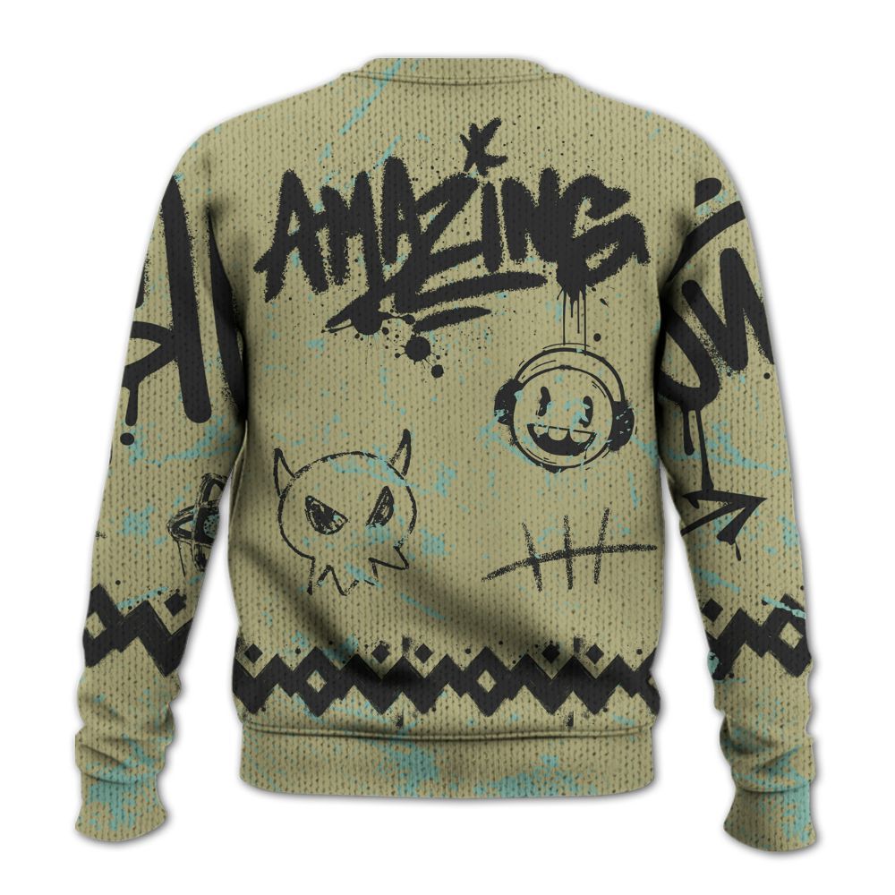 Knitted Sweater To Match Dunk Low Suede Olive Aura - Friday Sneaker Crayon