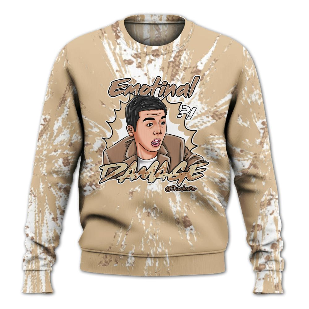 Sweatshirt To Match Desert Camo 3s - Damaged Meme Shirt Unisex Outfit All Over Print