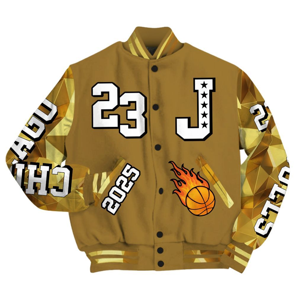 Varsity Jacket To Match NET Gold 4s - Chicago 23 Basketball All Over Print