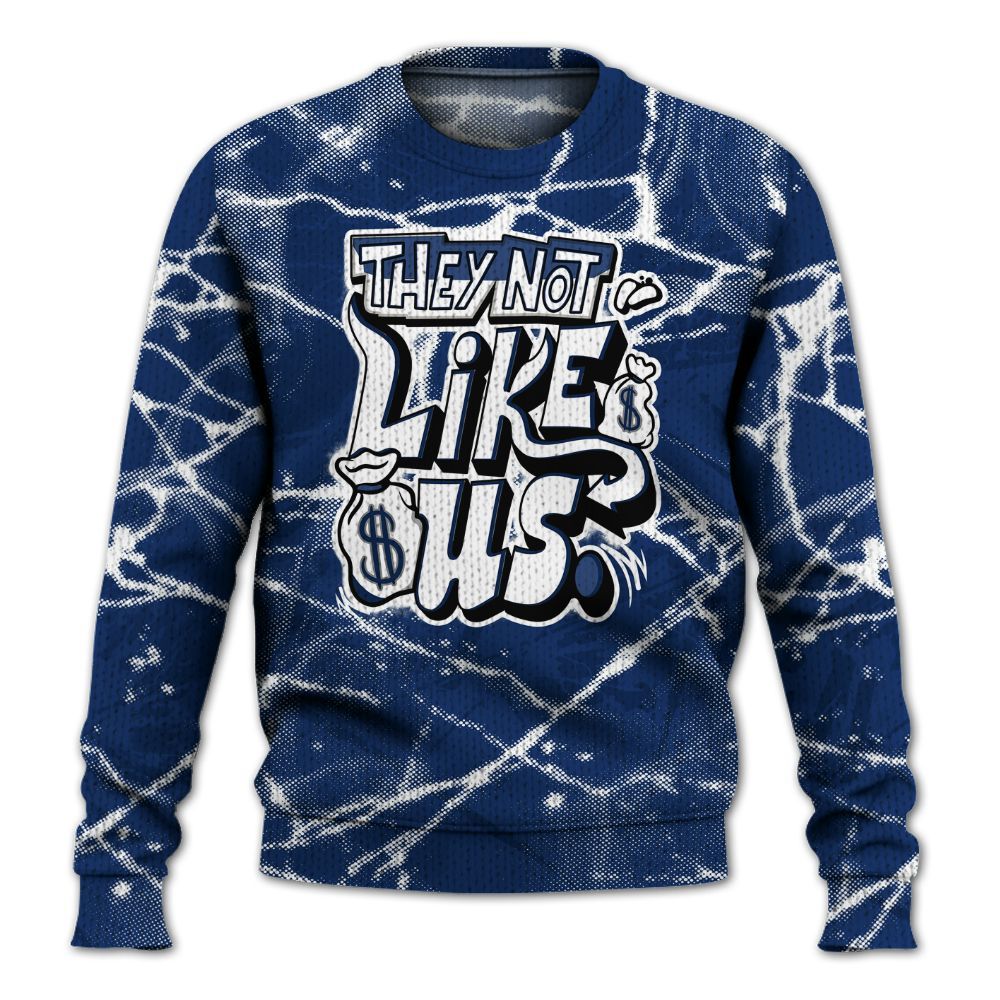 Knitted Sweater To Match High OG Deep Royal Blue 1s - Dislike Us Graphic