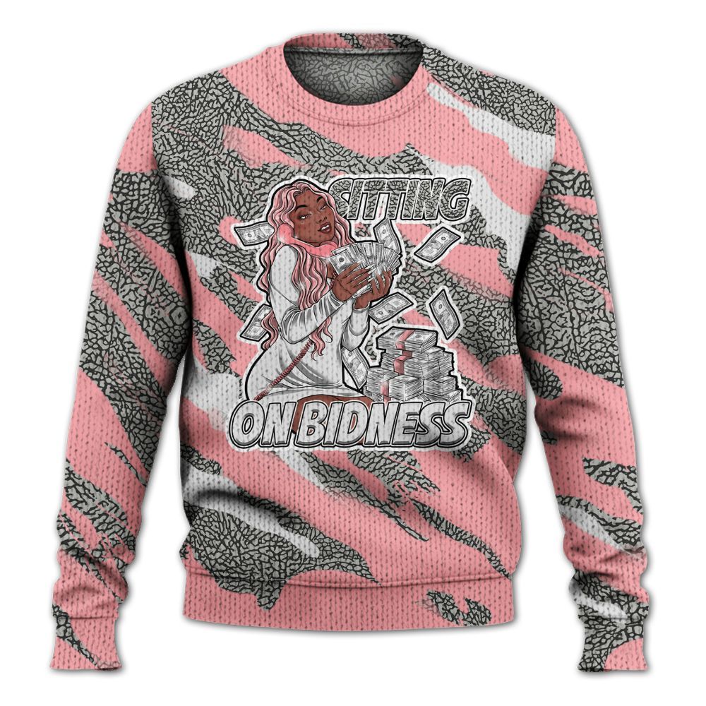 Knitted Sweater To Match Retro Wings 3s - Bidness Colored