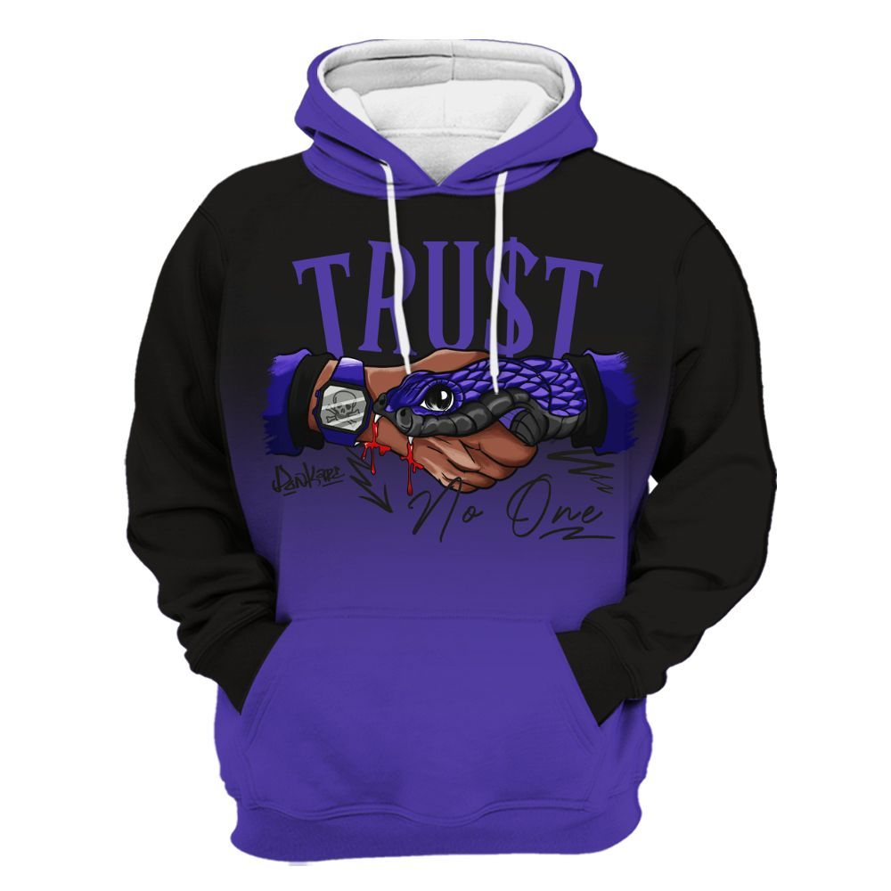 Hoodie To Match Field Purple 12s - Snake Trust No One Drip All Over Print