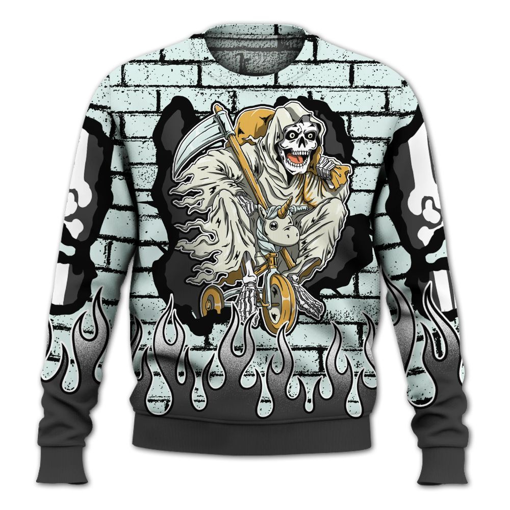 Sweatshirt To Match Pure Platinum 4s - Self Make Skeleton Crashed All Over Print