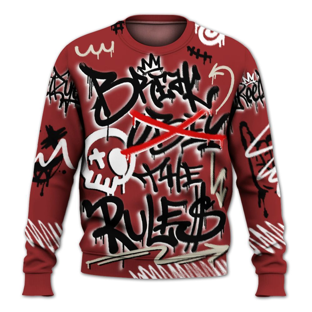 Sweatshirt To Match High 85 Bred 1s - Break Rules Streetwear All Over Print