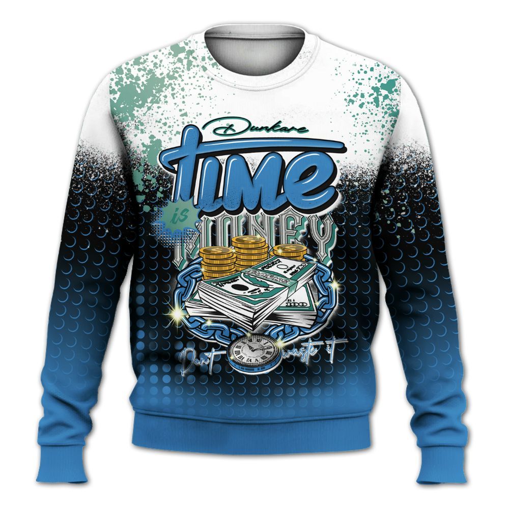 Sweatshirt To Match Low Carolina 17s - Halftone Time Is Money All Over Print