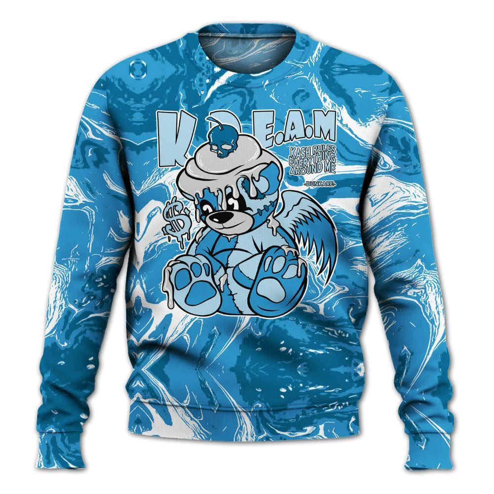 Sweatshirt To Match Powder Blue 9s - Loot Bear Liquid All Over Print