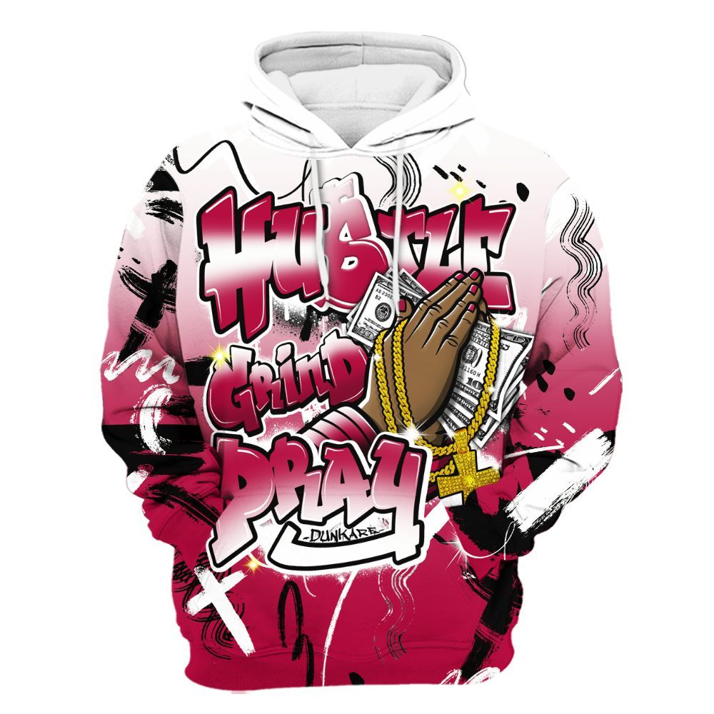 Hoodie To Match Retro Chicago 2s - Money Hustle Grind Pray All Over Print