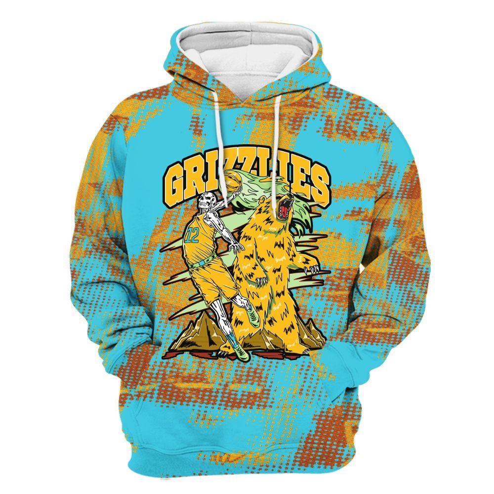 Hoodie To Match SB Dunk Di'Orr Greenwood - Grizzly Bear Skeleton Brown Sugar All Over Print