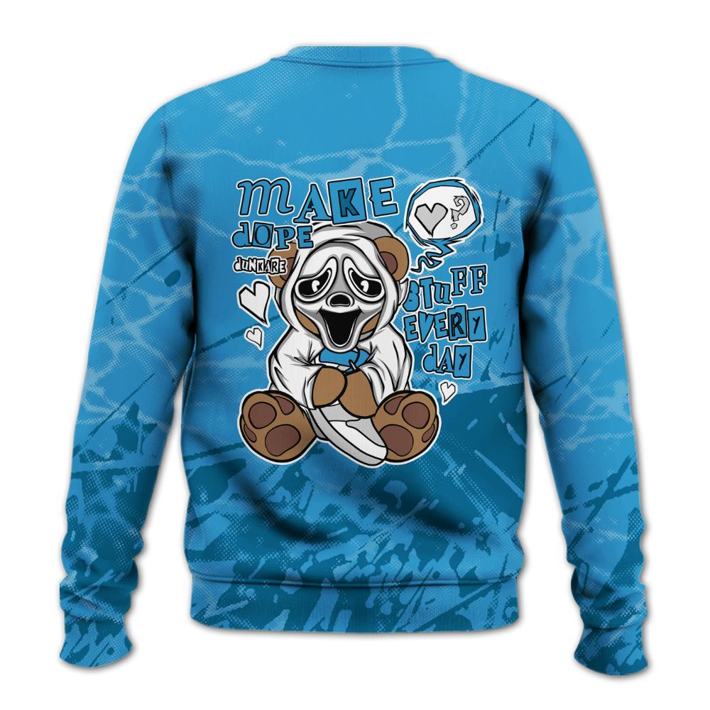 Sweatshirt To Match Powder Blue 9s - Make Dopes Bear Profound All Over Print