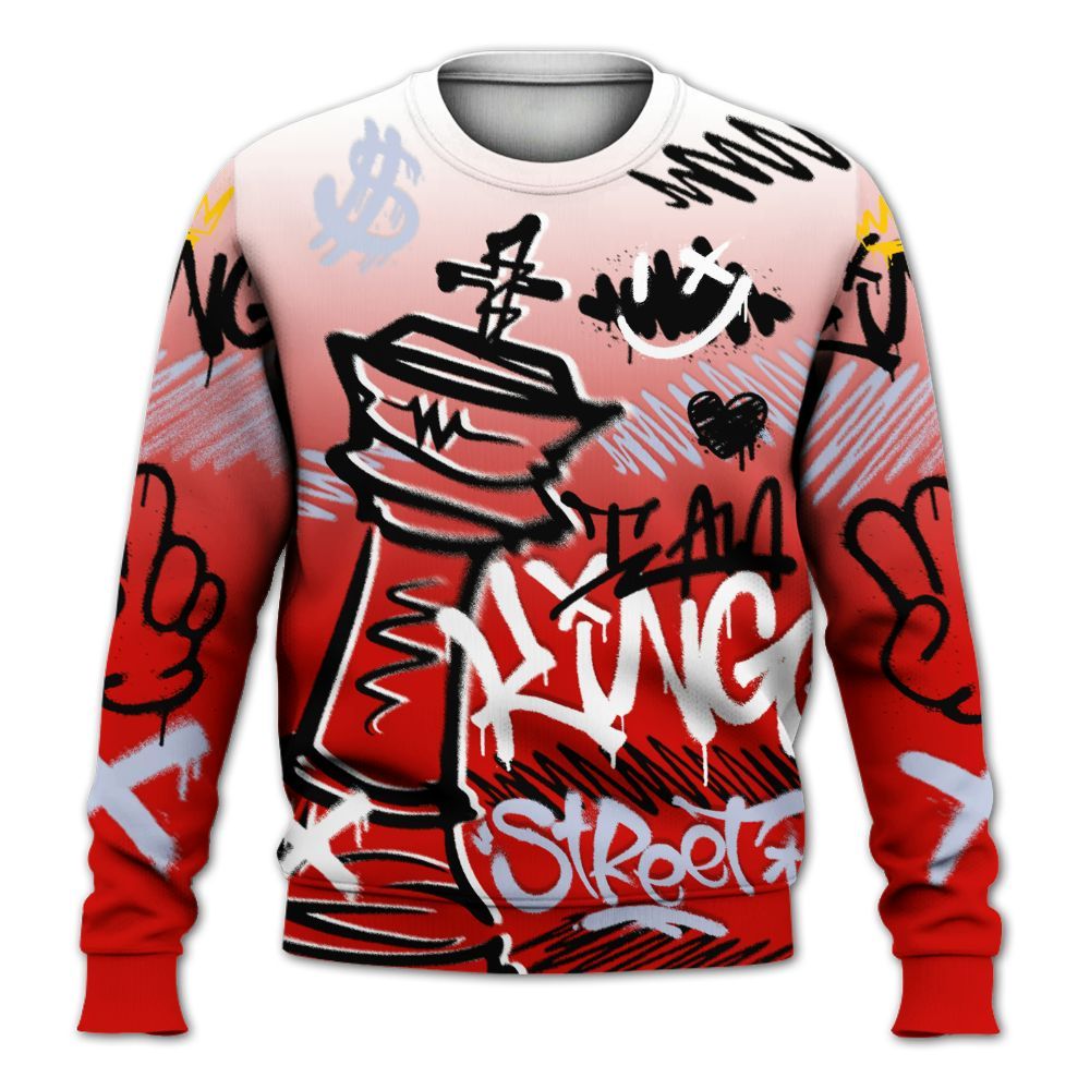 Sweatshirt To Match Fire Red 6s - Street King Chess Streetwear All Over Print