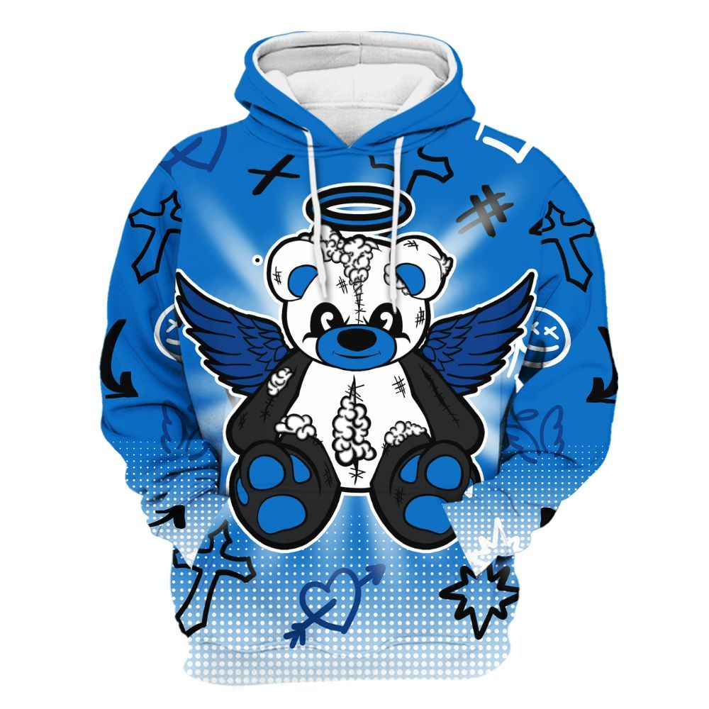 Hoodie To Match Blueberry 12s - Gods Guides Me Bear Graphics All Over Print