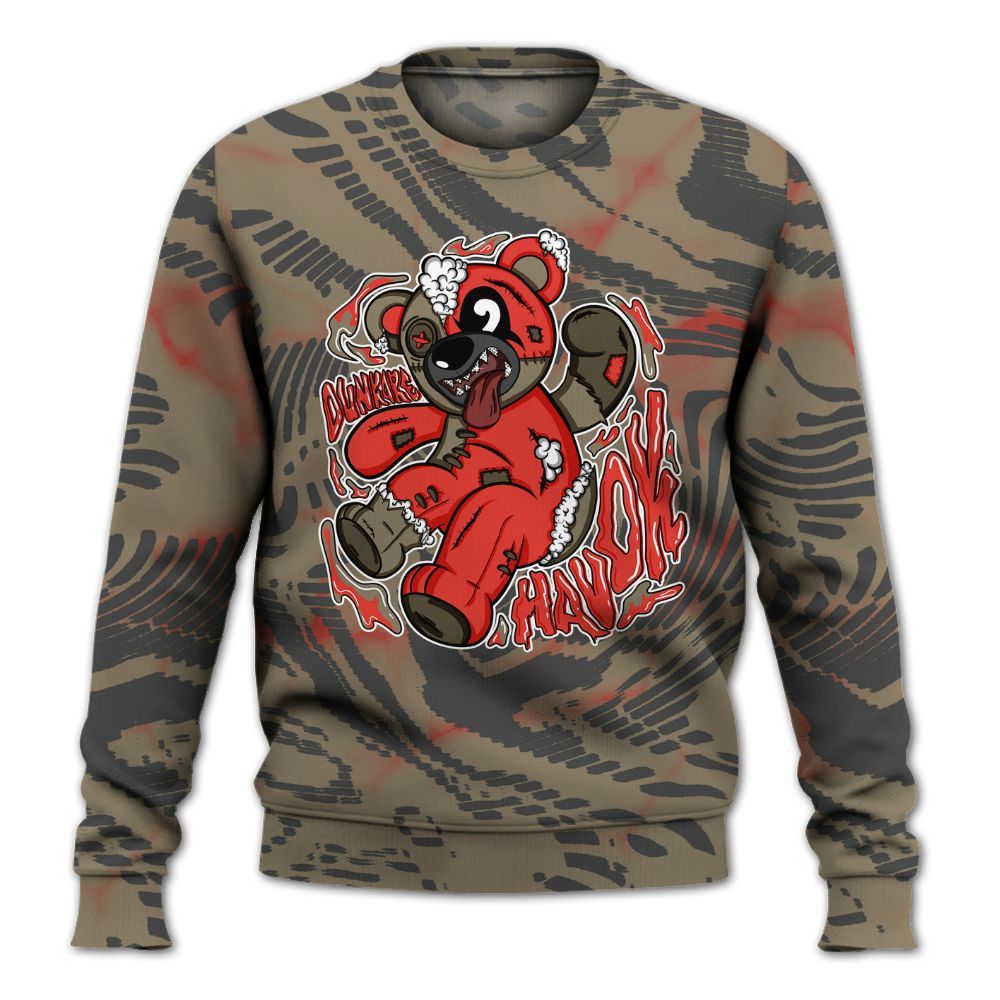 Sweatshirt To Match Olive 9s - Havok Bear All Over Print