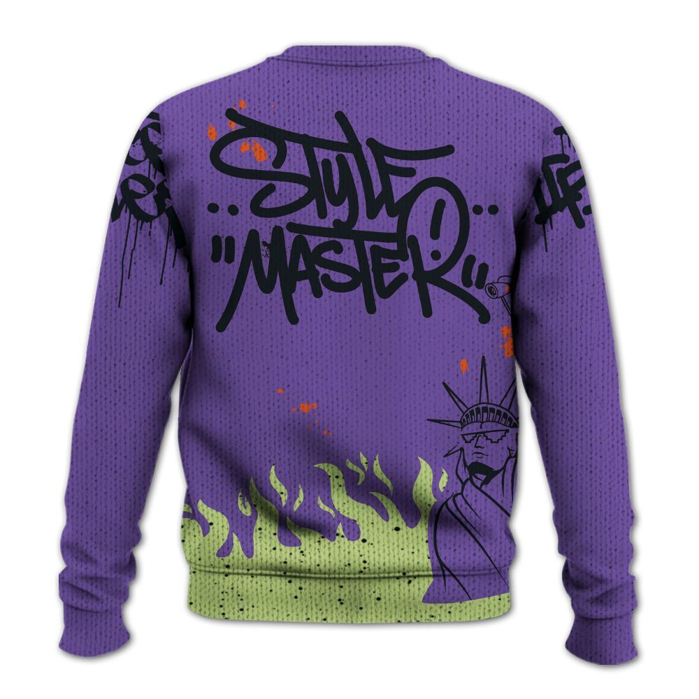 Knitted Sweater To Match Canyon Purple 4s - Graphic Fck Around Find Out