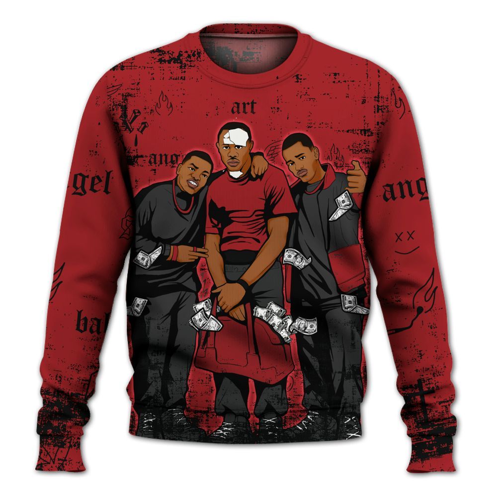 Sweatshirt To Match Alternate Flu Game 12s - Paid In Full Money All Over Print